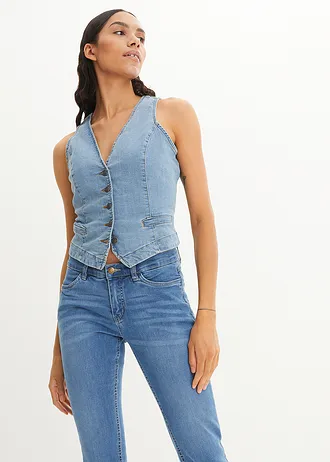 Dżinsy 7/8 "komfort-stretch" • jasnoniebieski "used" • sklep bonprix