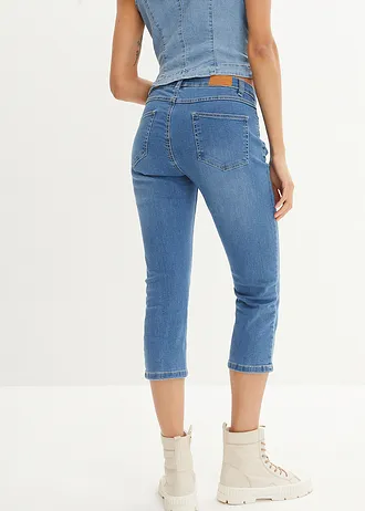 Jean 7/8 confort stretch, Couleur: bleu clair used