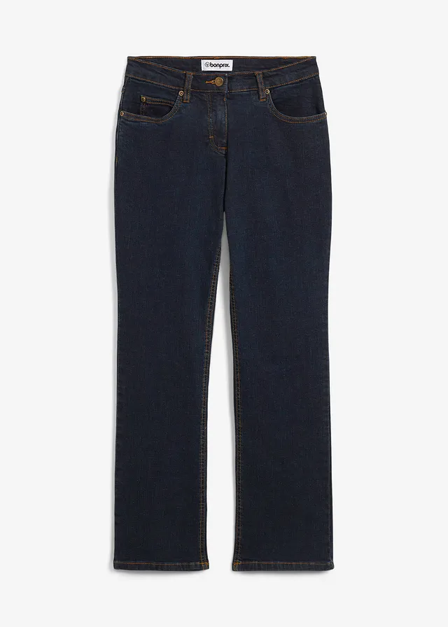 Jean droit taille mi-haute, extensible