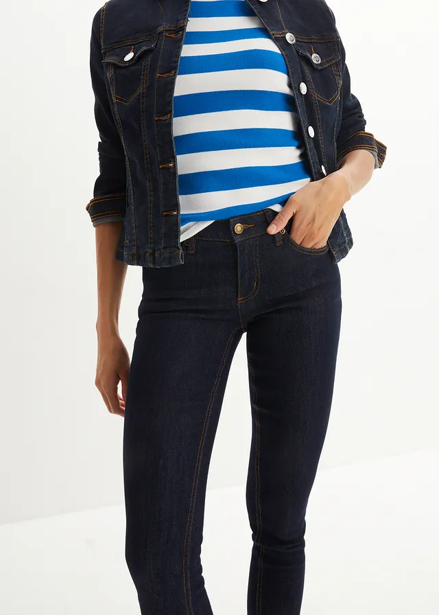 Skinny stretch jeans mid waist • donkerblauw • product-page.page-title-suffix