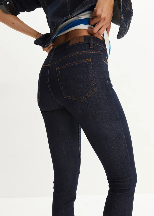 Skinny stretch jeans mid waist • donkerblauw • product-page.page-title-suffix