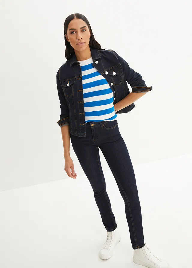 Skinny stretch jeans mid waist • donkerblauw • product-page.page-title-suffix