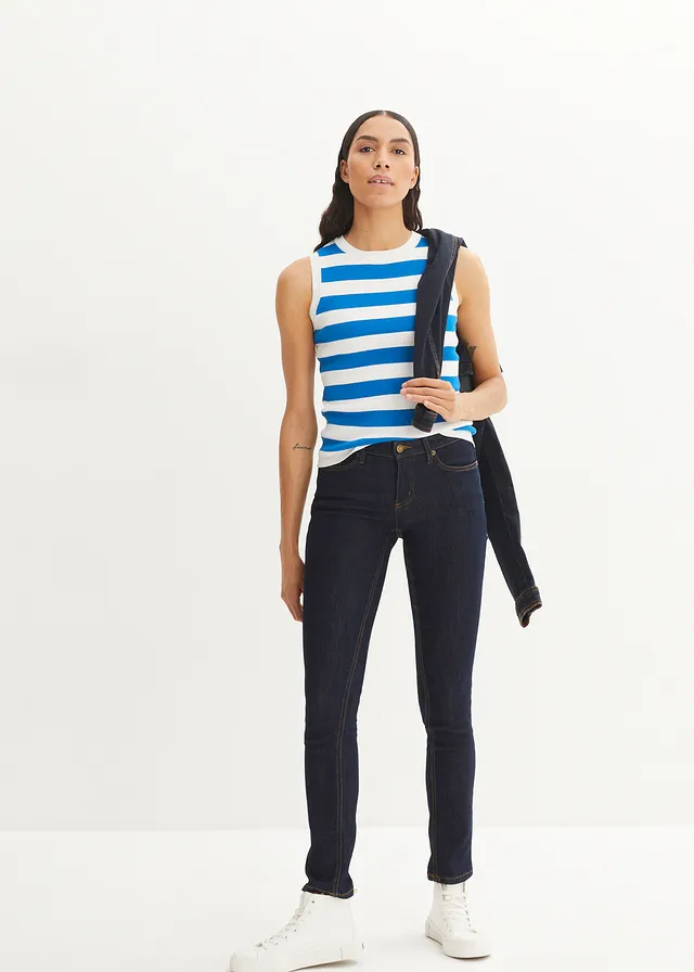 Skinny stretch jeans mid waist • donkerblauw • product-page.page-title-suffix