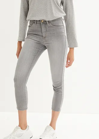 Jean skinny 7/8 taille mi-haute, extensible • gris clair denim • Boutique bonprix