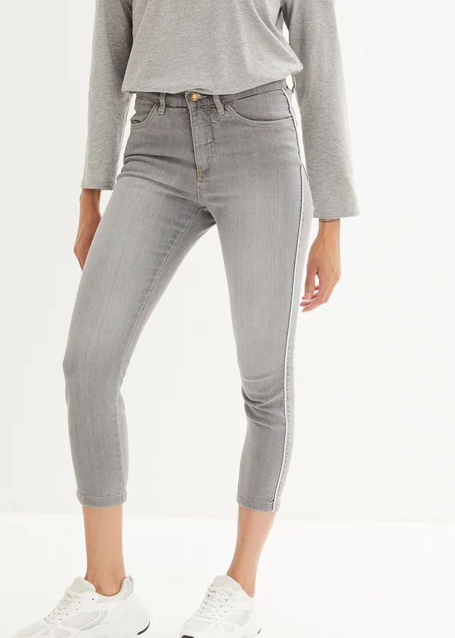 7/8 skinny stretchjeans, high waist • light grey denim • product-page.page-title-suffix