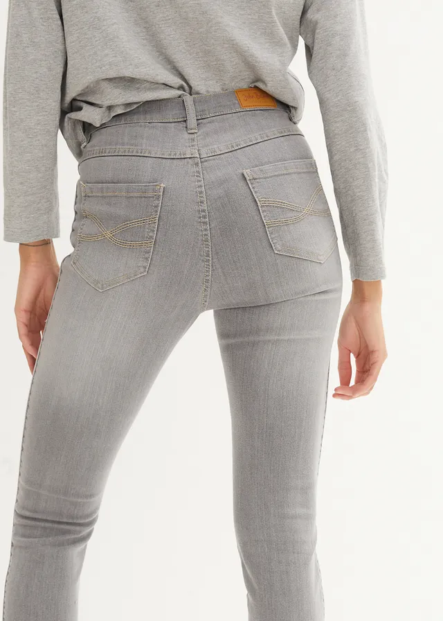 7/8 skinny stretchjeans, high waist • light grey denim • product-page.page-title-suffix