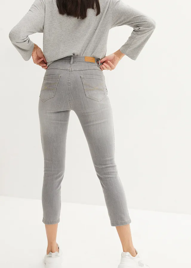 7/8 skinny stretchjeans, high waist • light grey denim • product-page.page-title-suffix