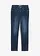 Jean droit taille normale, extensible, Couleur: bleu foncé denim used