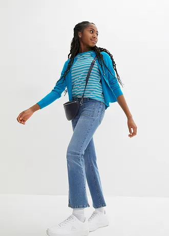 Džíny Flared, Mid Waist, pohodlný pas • modrý denim • bonprix obchod