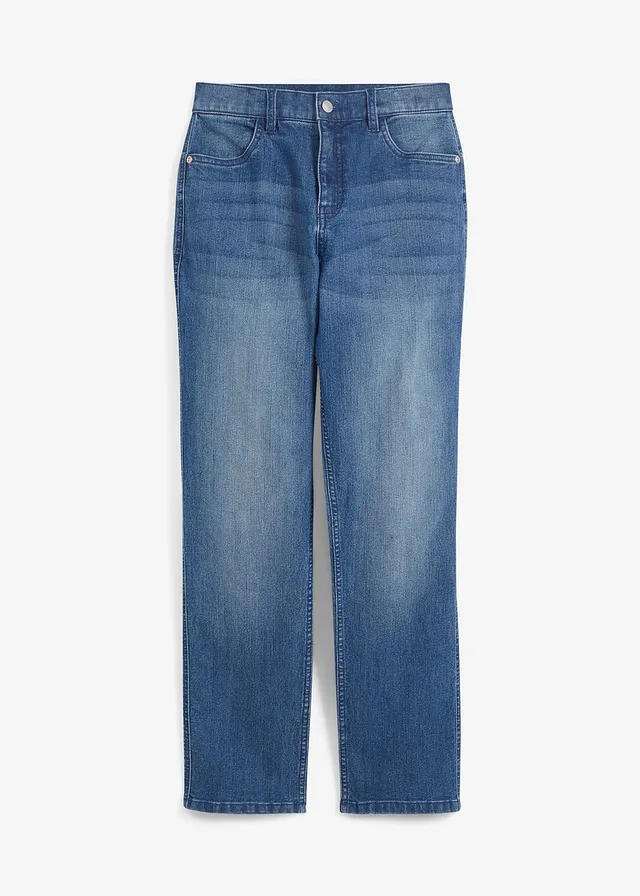 Blugi drepți Loose Fit cu stretch, cu talie ajustabilă