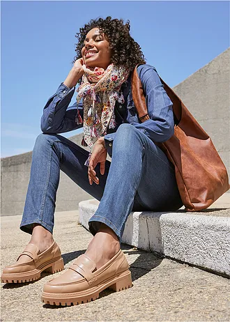 Sjaaltje met kwastjes • crème gebloemd • bonprix online shop