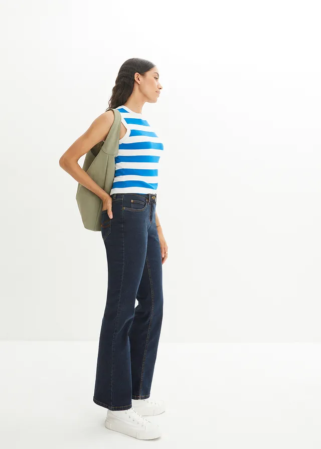 Bootcut stretch jeans, high waist • donkerblauw denim • product-page.page-title-suffix