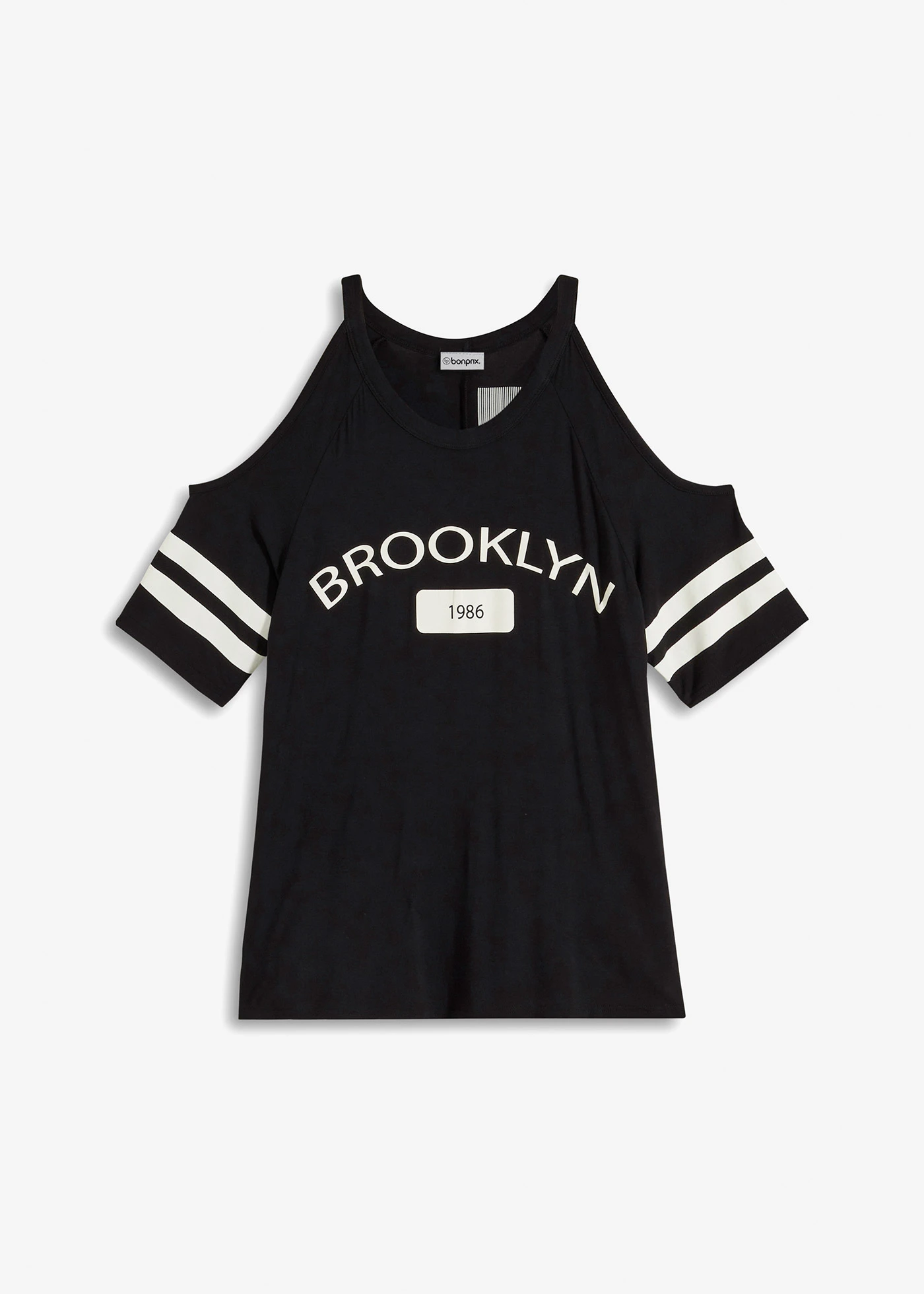 Triko z měkké viskózy • černá s potiskem • bonprix obchod