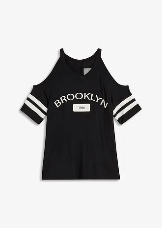 T-shirt en viscose douce • noir imprimé • Boutique bonprix