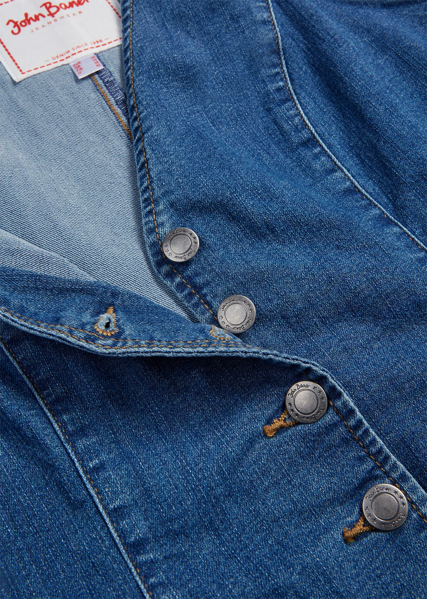 Strečová džínová vesta • modrý denim • bonprix obchod