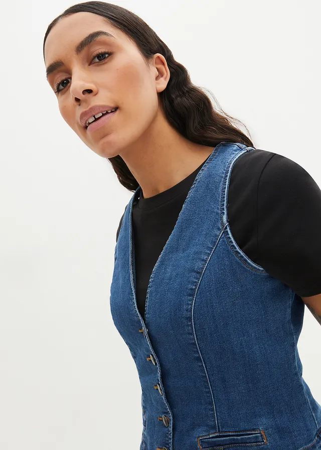 Stretch jeans gilet • blauw denim • product-page.page-title-suffix