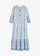 Robe longue en viscose fluide, Couleur: blanc/bleu clair graphique