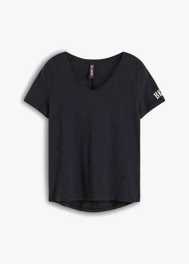 T-shirt met print, Kleur: zwart
