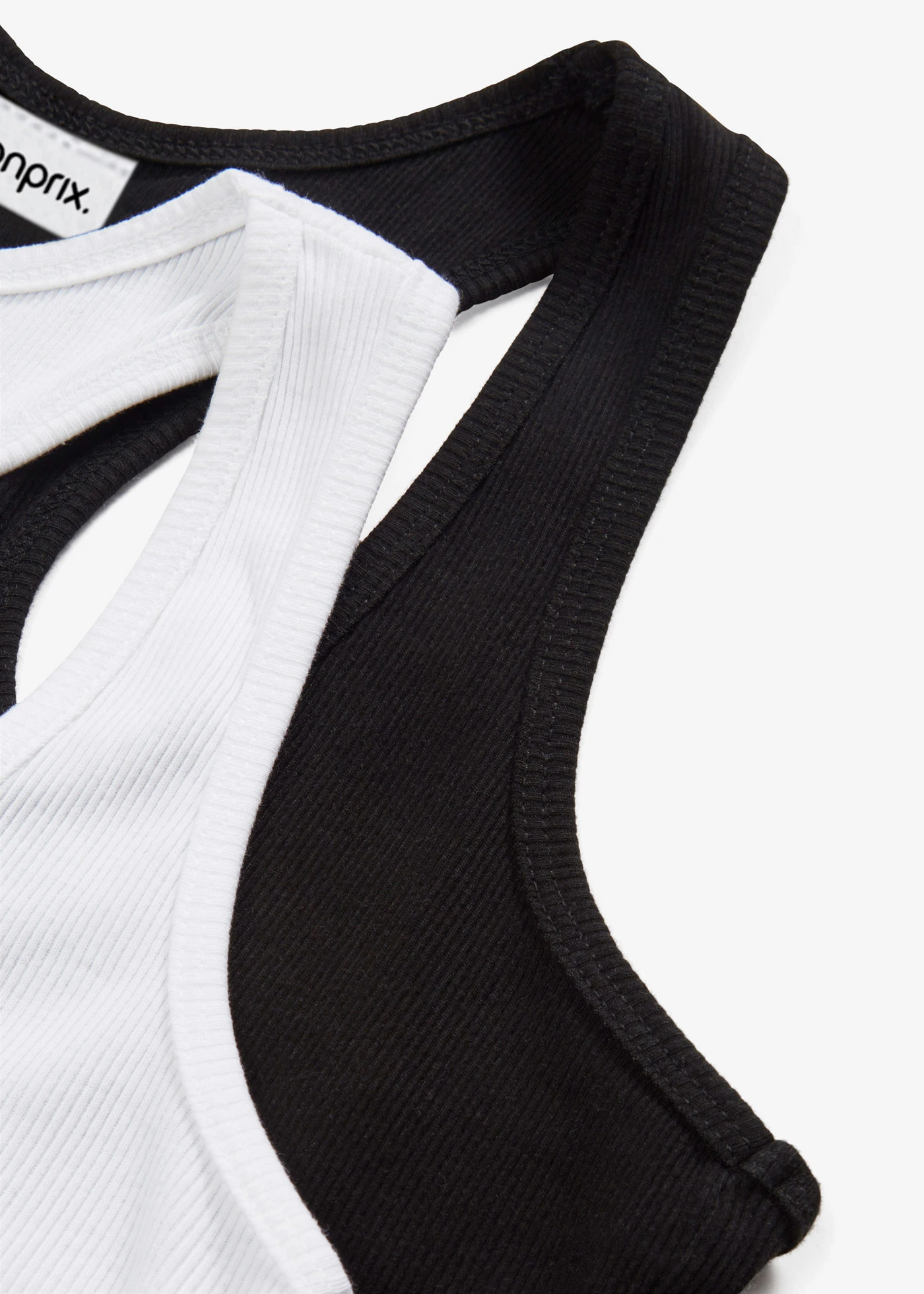 Žebrované tílko z čisté organické bavlny (2 ks v balení) • černá + bílá • bonprix obchod