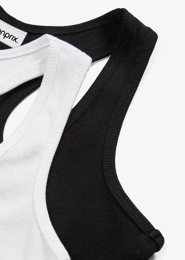 Geribde tanktop (set van 2) • zwart/wit • product-page.page-title-suffix