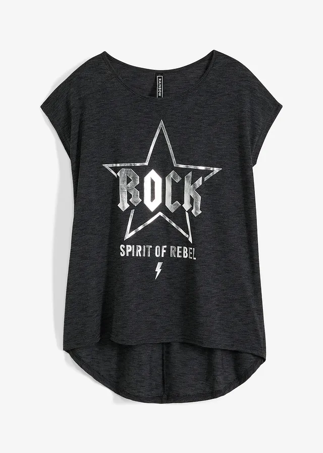 Longshirt met zilveren print