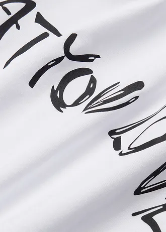 Oversize tričko z čisté bavlny • bílá s nápisem • bonprix obchod