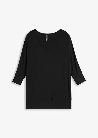Oversized shirt van soepelvallend viscose • zwart • bonprix online shop
