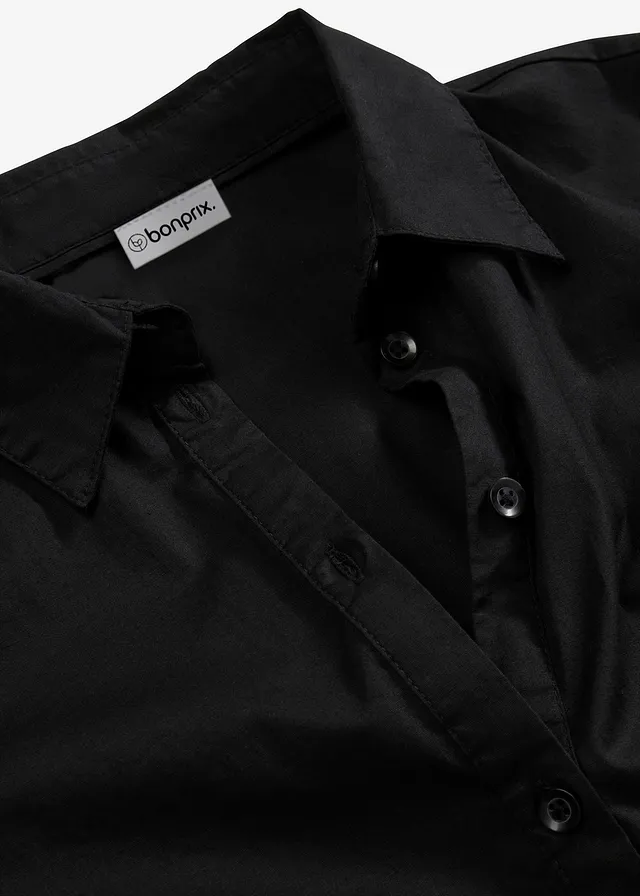 Chemisier long avec volant • noir • product-page.page-title-suffix