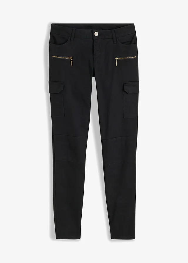 Pantaloni cargo din amestec elastic de bumbac