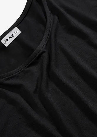 Póló viszkóz-keverékből • fekete • bonprix áruház