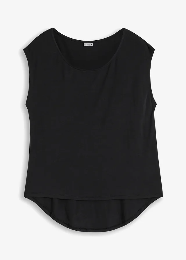 Bluză din material cu viscoză • negru • magazin bonprix