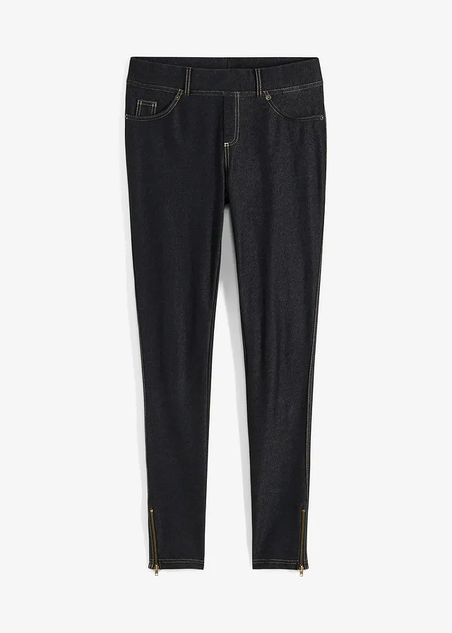 Legginsy o wyglądzie dżinsów • czarny kamienny • sklep bonprix