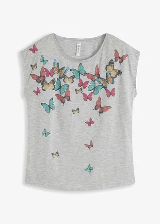 Shirt in een zachte viscosemix • grijs gemêleerd plus size • bonprix online shop