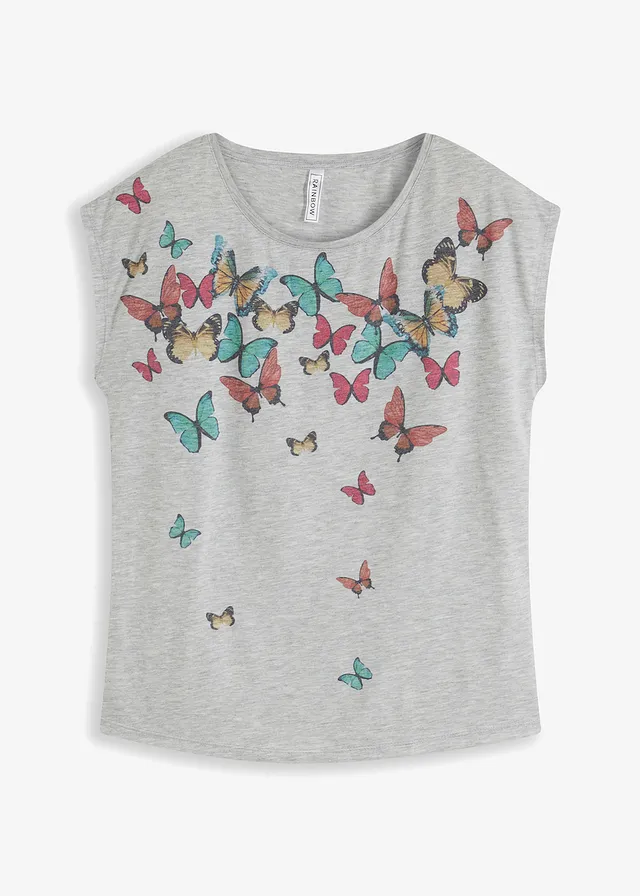 Shirt in een zachte viscosemix • grijs gemêleerd • bonprix online shop