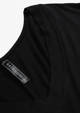 Shirt in een mix van viscose en elastan • zwart • bonprix online shop