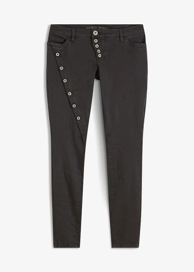 Pantalon en twill de coton extensible, Couleur: anthracite usé