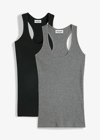 Žebrované tílko z čisté organické bavlny (2 ks v balení)