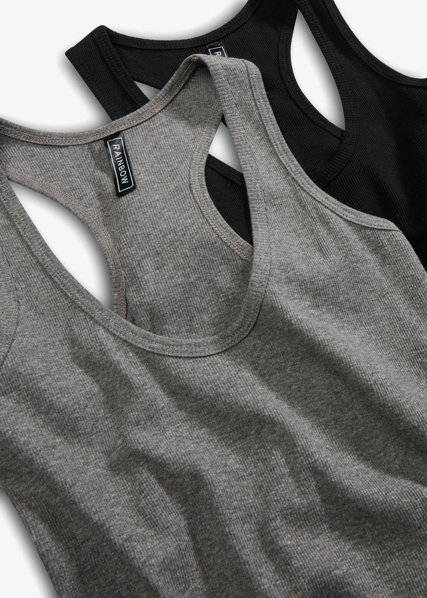 Žebrované tílko z čisté organické bavlny (2 ks v balení) • černá + šedý melír • bonprix obchod