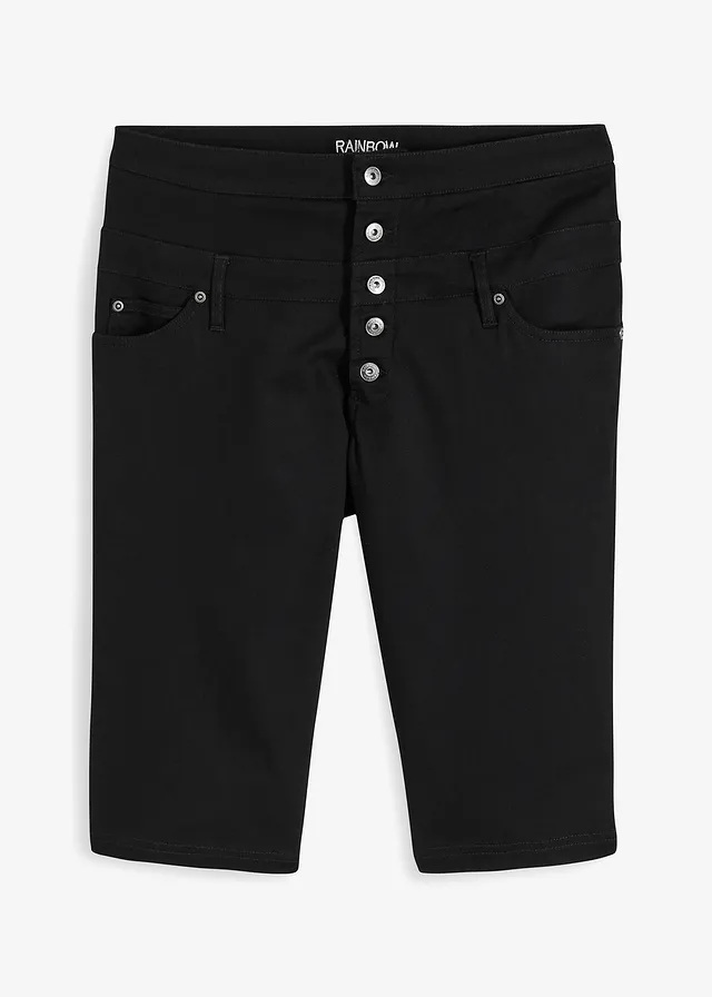 Bermude din material elastic cu bumbac