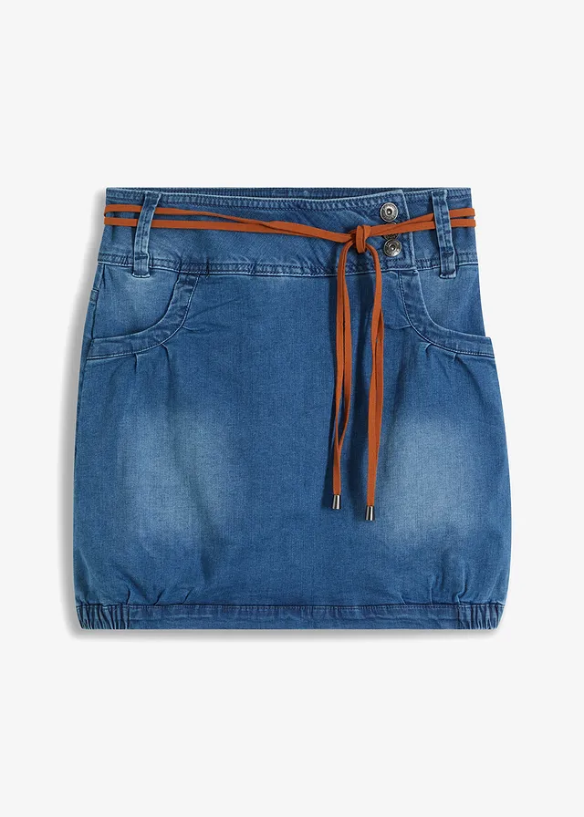 Fustă denim cu cordon