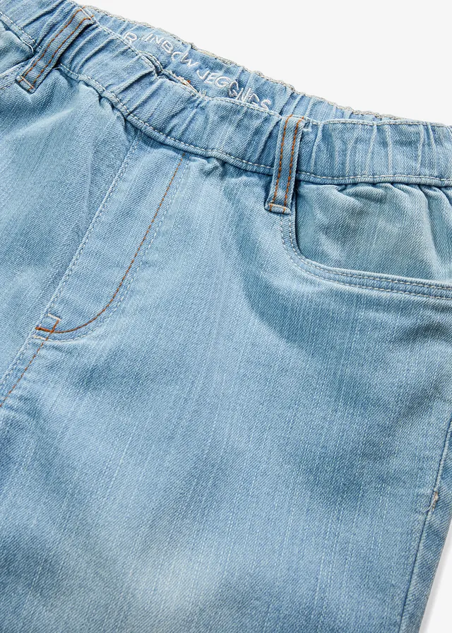 Skinny jegging mid waist met comfortband • middelblauw denim • product-page.page-title-suffix