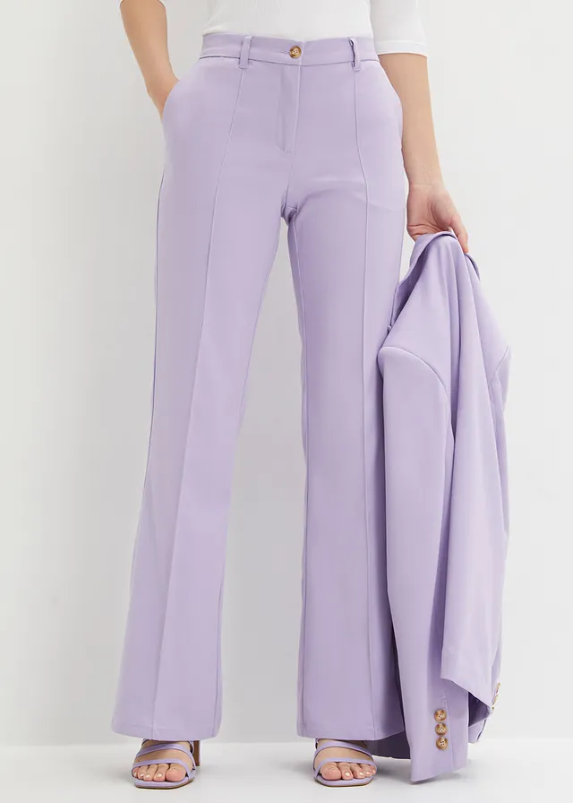 Pantalon de tailleur, jambe évasée, Couleur: lavande