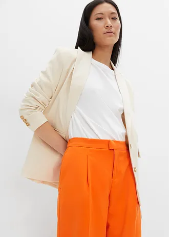 Pantaloni cu pense și talie comodă • oranj cald • magazin bonprix