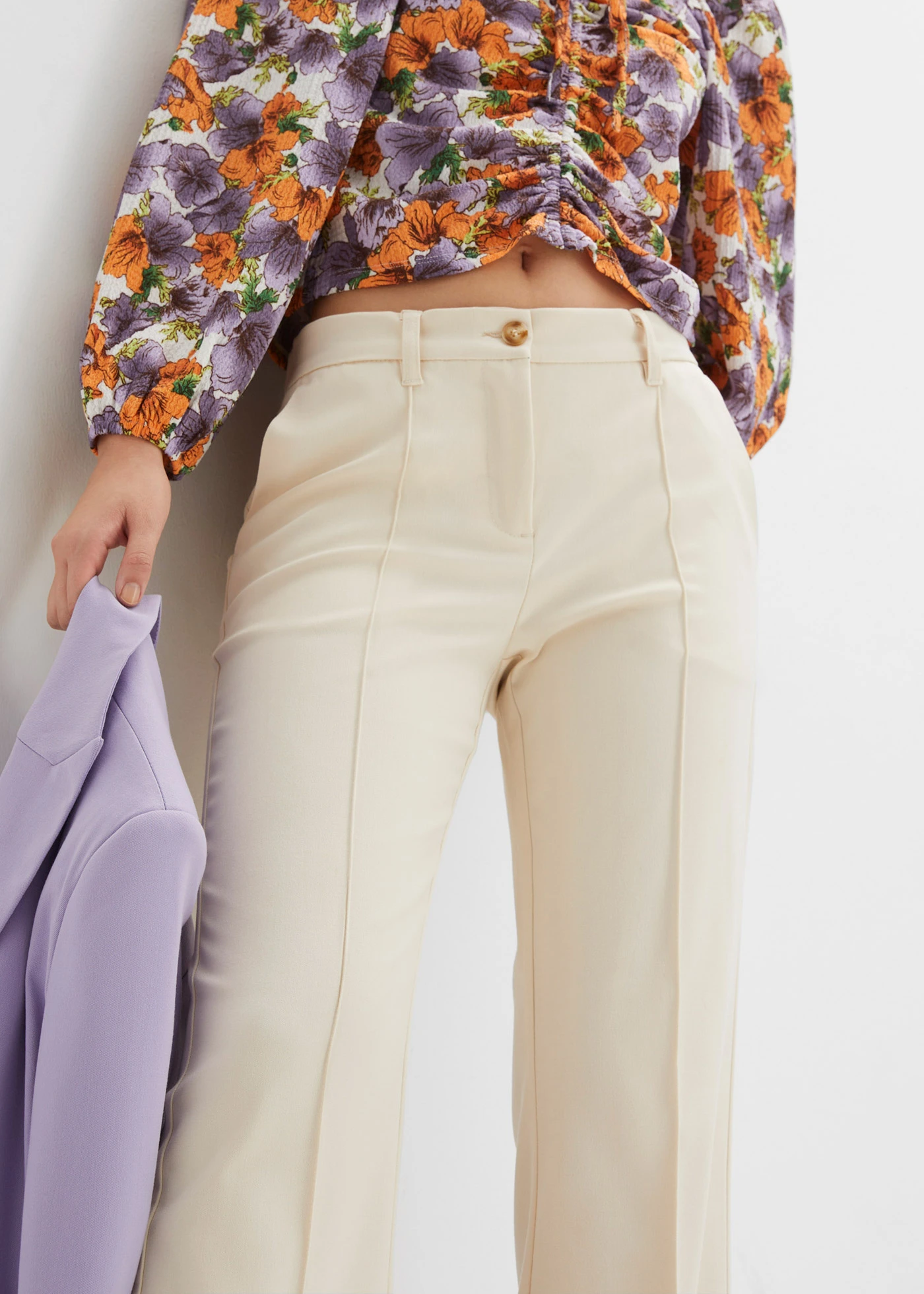 Pantalon de tailleur, jambe évasée • beige galet • Boutique bonprix