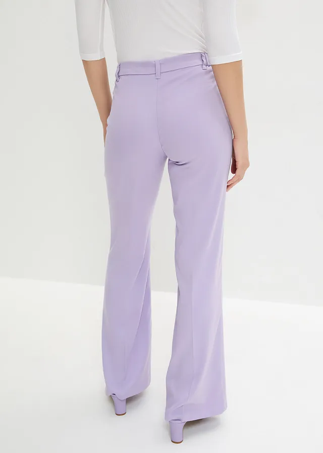 Pantalon de tailleur, jambe évasée, Couleur: lavande