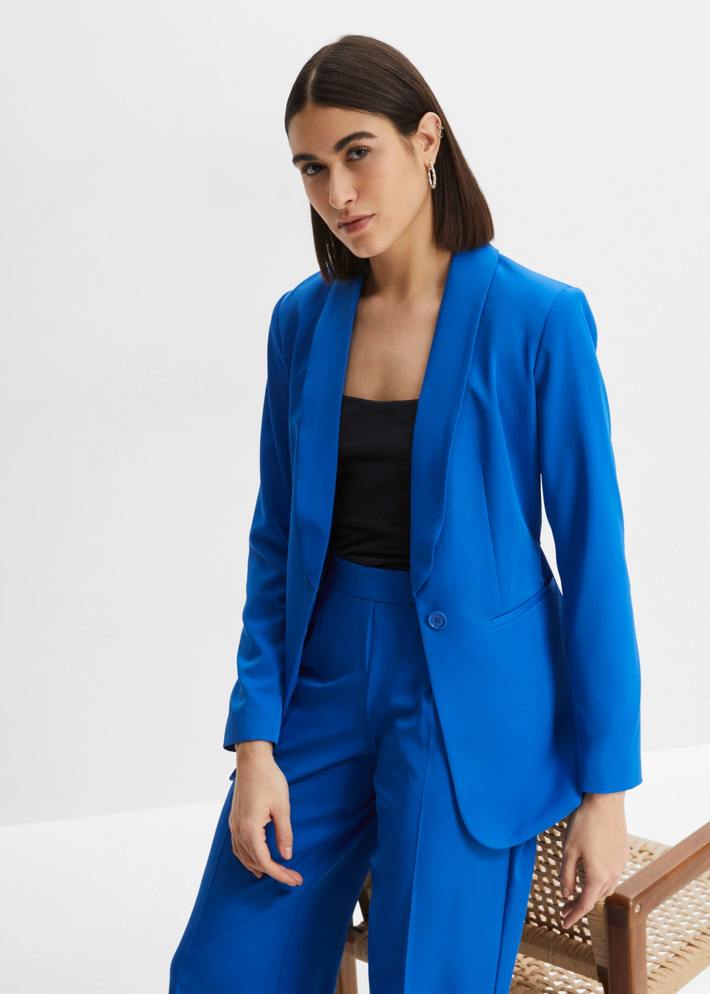 Blazer met ceintuur • arctisch blauw • bonprix online shop