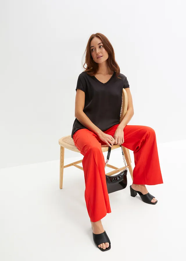 Marlene Dietrich broek, Kleur: aardbeirood