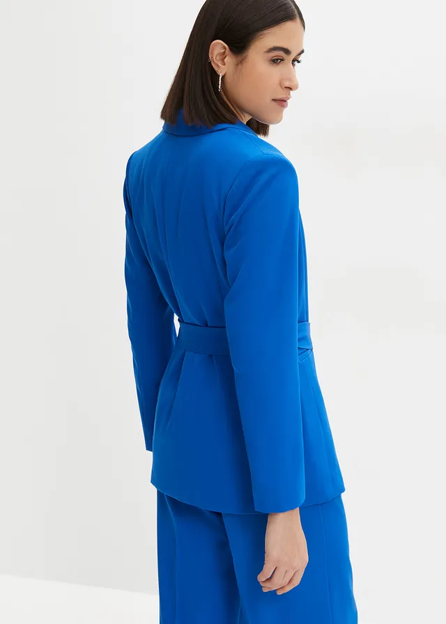 Blazer met ceintuur, Kleur: arctisch blauw