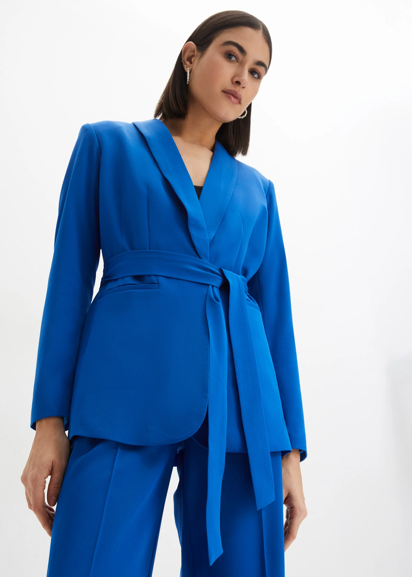 Blazer met ceintuur • arctisch blauw • bonprix online shop