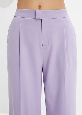 Pantaloni cu pense și talie comodă • violet deschis • magazin bonprix